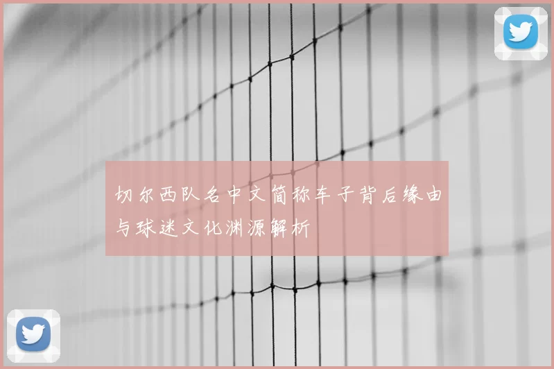 切尔西队名中文简称车子背后缘由与球迷文化渊源解析